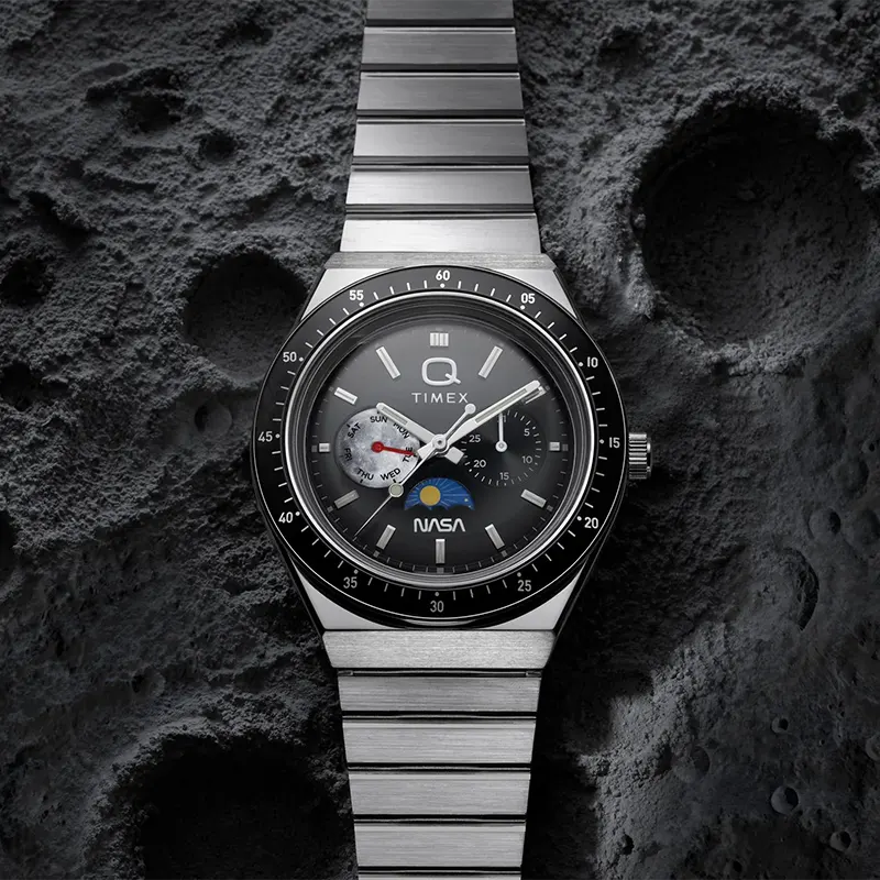 Q Timex NASA 40mm Multifunction Moonphase Men's Watch- TW2Y56700